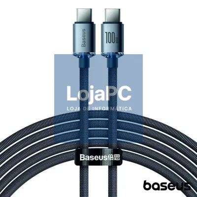 Cabo USB-C Macho P/ USB-C Macho 100W 2m Crystal Shine BASEUS