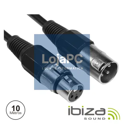 CABO XLR 3P MACHO / XLR 3P FÊMEA 10M IBIZA