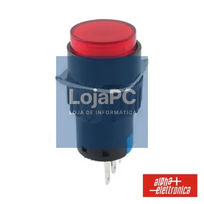 COMUTADOR PULSADOR REDONDO 230V 1 NA 1 NF VERMELHO UNIPOL