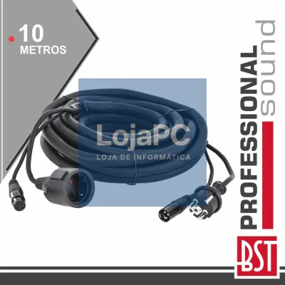 CABO DMX XLR 3P MACHO / XLR 3P FÊMEA + AC IEC 10M BST