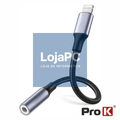 Cabo Adaptador Lightning Macho / Jack 3.5mm Fêmea PROK