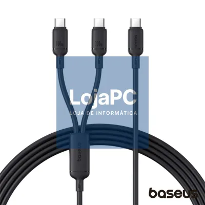 Cabo 1x USB-C / 2x USB-C 100W 1.5m Pudding BASEUS