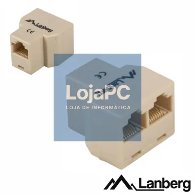 Ficha Adaptador RJ45 Fêmea p/ 2 RJ45 Fêmea LANBERG