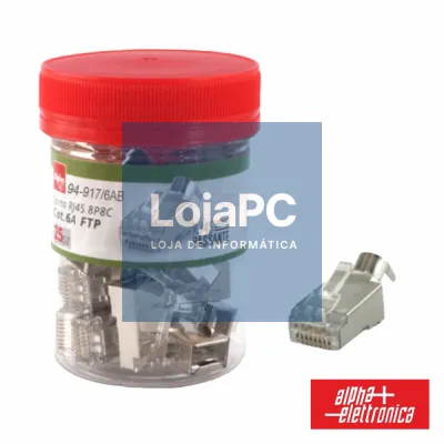 Ficha RJ45 de Cravar Blindada 8p8c CAT6A FTP Passante