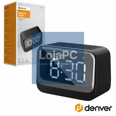 Relógio Despertador C/ Bluetooth Preto DENVER