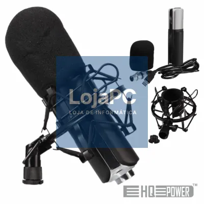 MICROFONE CONDENSADOR CARDIÓIDE C/ PROTEÇÃO HQ POWER