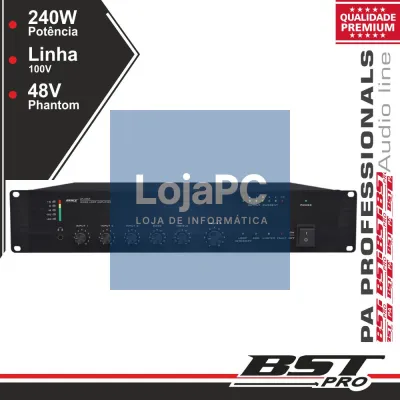 AMPLIFICADOR DE INDUÇÃO MAGNÉTICA 19" 240W PHANTOM BSTPRO