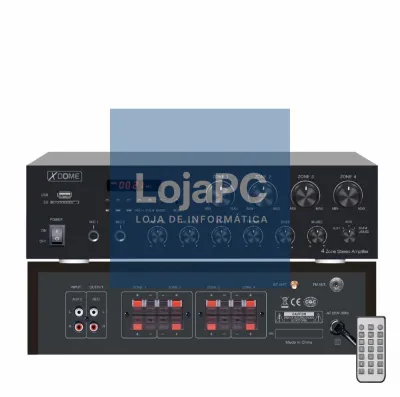 Amplificador PA BT/FM/MP3 400W 4 Zonas 8 Ohm XDOME