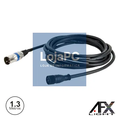 CABO DMX XLR 3P MACHO / XLR 3P FÊMEA 1M IP65 AFXLIGHT