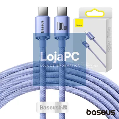 Cabo USB-C P/ USB-C Macho 100W 2m Crystal Shine BASEUS