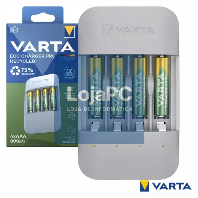 Carregador PRO pilhas AA/AAA C/ 4x AAA 800mAh 56813 VARTA