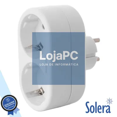 TOMADA ELÉTRICA C/ 2 SAÍDAS BRANCO SOLERA