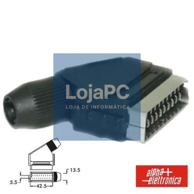 FICHA SCART MACHO DE 21P TERMINAIS DE SOLDAR