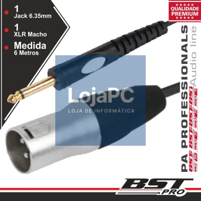 CABO XLR 3P MACHO / JACK 6.35MM MACHO ST 6M BSTPRO