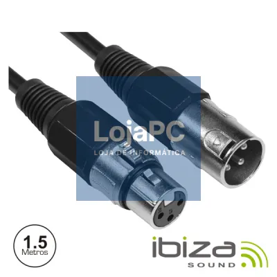 CABO XLR 3P MACHO / XLR 3P FÊMEA 1.5M IBIZA