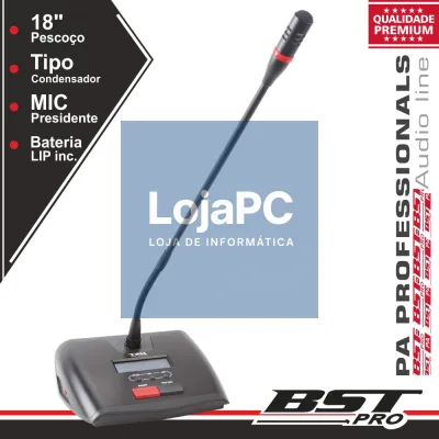 MICROFONE CONDENSADOR PRESIDENTE P/ CONFERÊNCIA AJUSTÁVEL