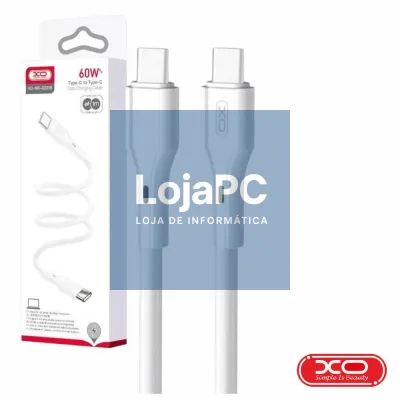 Cabo USB-C Macho / USB-C Macho PD 60W 1m Branco XO