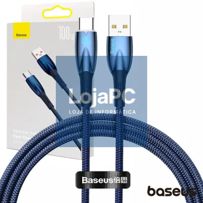 Cabo USB-A Macho P/ USB-C Macho 100W 1m Glimmer BASEUS