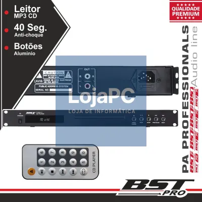 LEITOR CD 19" 1U BSTPRO