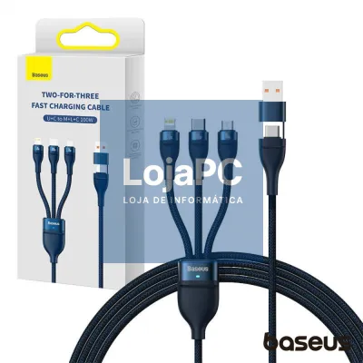 Cabo USB-A/C Macho/MicroUSB/USB-C/Lightning 1.2M 100W BASEUS