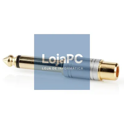 Ficha Adaptadora Metal RCA Fêmea / Jack 6.35mm Macho