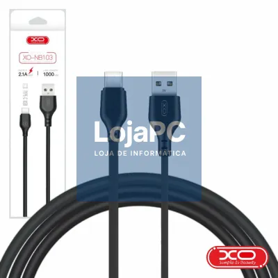 Cabo USB-A 2.0 Macho / USB-C 2.1A 2M Preto XO