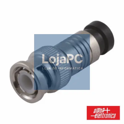 Ficha BNC Macho Preta De Compressão