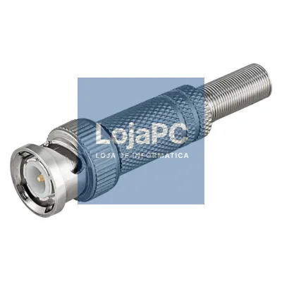 Ficha BNC Macho C/ Proteção Prateada  RG59