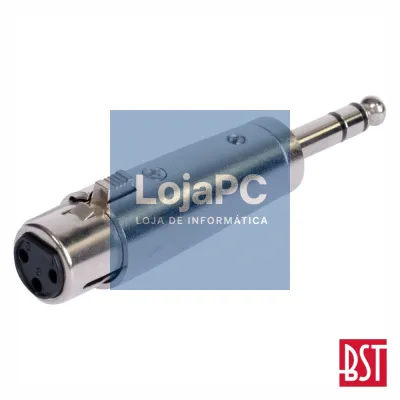 Ficha Adaptadora XLR 3p Fêmea / Jack 6.35mm Fêmea St BST
