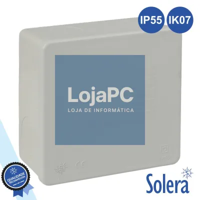 CAIXA DE PASSAGEM ESTANQUE LISA 80x80x35MM IP55 SOLERA