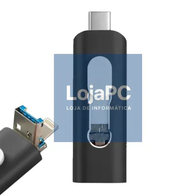 Pen Drive x USB 128 GB COOL (3 in 1) Lightning / Type-C / USB Black