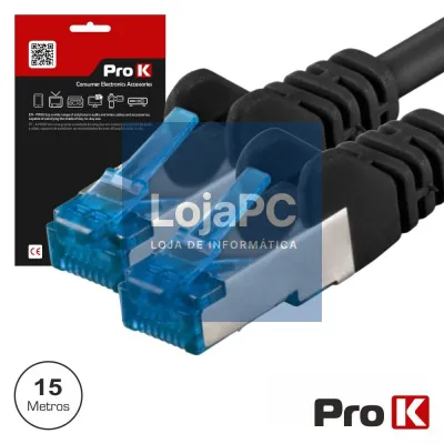 Cabo S/FTP CAT6E 15m Preto PROK