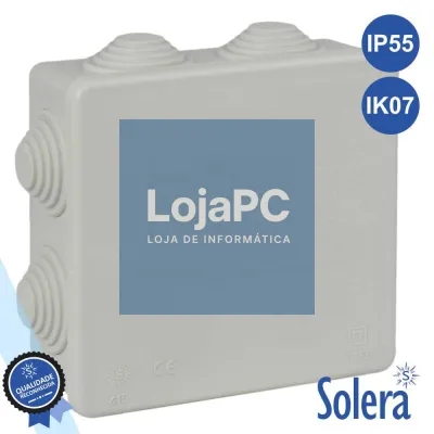 CAIXA DE PASSAGEM ESTANQUE C/ 7 CONES 100x100x45MM SOLERA
