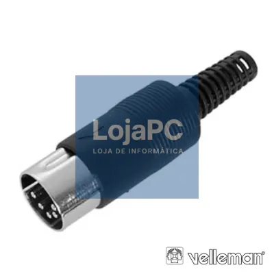 FICHA DIN 5P MACHO PRETA 180° P/ SOLDAR VELLEMAN