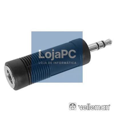 FICHA ADAPTADORA JACK 6.35MM FÊMEA / JACK 3.5MM MACHO ST