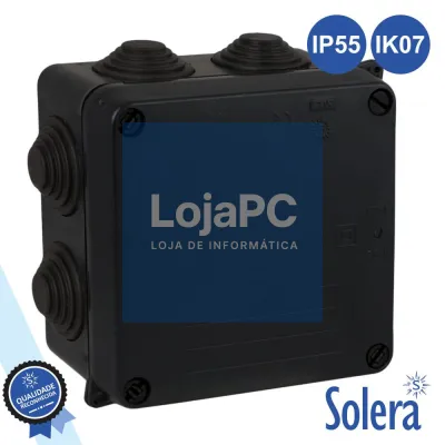 CAIXA DE PASSAGEM ESTANQUE C/ 7 CONES 100x100x55MM SOLERA