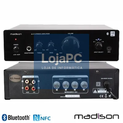AMPLIFICADOR STEREO HIFI 2X50W NFC/BT MADISON