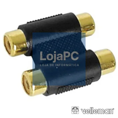 FICHA ADAPTADORA 2 RCA FÊMEA / 2 RCA FÊMEA DOURADO