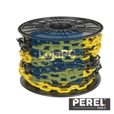 Corrente Plástica Amarela/Preta - 25M PEREL