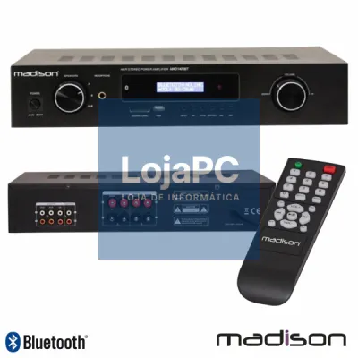 AMPLIFICADOR STEREO HIFI 2X180W 3 ENTRADAS USB/BT/FM MADISON