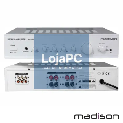 AMPLIFICADOR STEREO HIFI 2X180W 3 ENTRADAS BRANCO MADISON