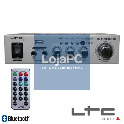AMPLIFICADOR KARAOKE 2x50W 8-16 OHM 220V/12V USB/BT LTC