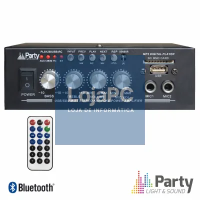 AMPLIFICADOR KARAOKE 2x25W 8-16 OHM 220V/12V USB/BT/FM LTC