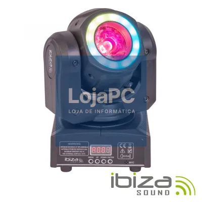 MOVING HEAD 40W 2 EM 1 BEAM/WASH ANEL 12 LEDS DMX MIC IBIZA