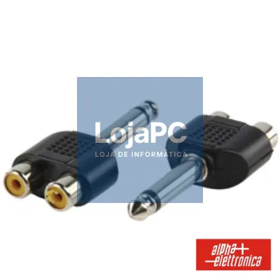 FICHA ADAPTADORA JACK 6.35MM MACHO MN / 2 RCA FÊMEA