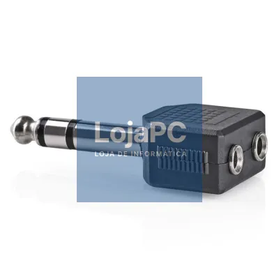 Ficha Adaptadora Jack 6.35mm  / 2x Jack 3.5mm Fêmea NEDIS