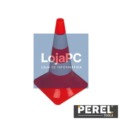 Cone De Sinalização Vermelho/Branco - 50 Cm - PEREL