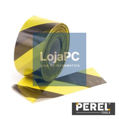 Fita De Sinalização Preta/Amarela - 500M PEREL