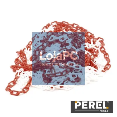 Corrente Plástica Vermelha/Branca - 25M PEREL