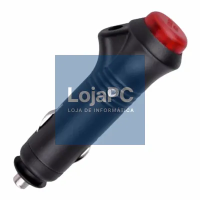 FICHA ISQUEIRO MACHO C/ INTERRUPTOR LED P/ SOLDAR